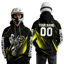 Load image into Gallery viewer, Custom Yellow Youth Motocross Jersey Hoodie Kid Men Women Dirt Bike Motorcycle Hoodie HOT36