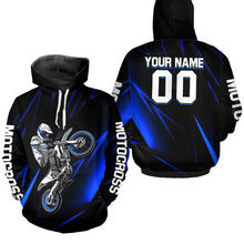 Load image into Gallery viewer, Custom Blue Youth Motocross Jersey Hoodie Kid Men Women Dirt Bike Motorcycle Hoodie HOT36