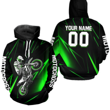 Load image into Gallery viewer, Custom Green Youth Motocross Jersey Hoodie Kid Men Women Dirt Bike Motorcycle Hoodie HOT36