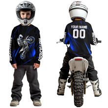 Load image into Gallery viewer, Blue Youth MX Motocross Jersey Custom Motocycle Shirts Men Women Kid UPF30+ DNT41