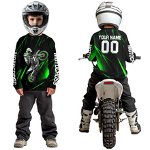 Load image into Gallery viewer, Green Youth MX Motocross Jersey Custom Motocycle Shirts Men Women Kid UPF30+ DNT41