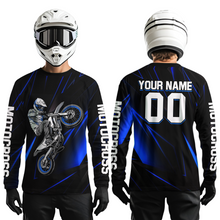 Load image into Gallery viewer, Blue Youth MX Motocross Jersey Custom Motocycle Shirts Men Women Kid UPF30+ DNT41