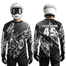 Load image into Gallery viewer, Custom Black Motocross Jersey Racing for Men Women Kid Motocycle Shirts UPF30+ DNT44