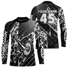 Load image into Gallery viewer, Custom Black Motocross Jersey Racing for Men Women Kid Motocycle Shirts UPF30+ DNT44