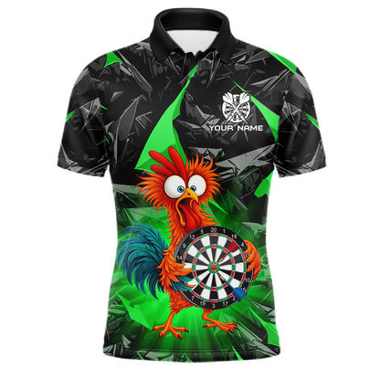 Custom Funny Green Chicken Dart Shirts For Men Dart Board Gifts Darts Team Jerseys Dart League NNT152