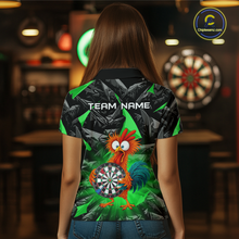 Load image into Gallery viewer, Custom Funny Green Chicken Dart Shirts For Women Dart Board Gifts Darts Team Jerseys Dart League NNT152