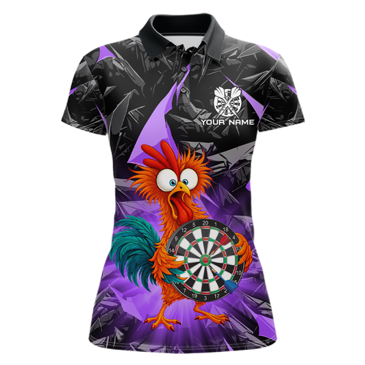 Custom Funny Purple Chicken Dart Shirts For Women Dart Board Gifts Darts Team Jerseys Dart League NNT152