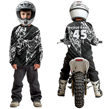 Load image into Gallery viewer, Custom Black Motocross Jersey Kid Adult Dirt Bike Off-Road Shirt Motorcycle Shirt Upf30+ DNT52