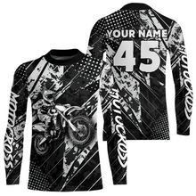Load image into Gallery viewer, Custom Black Motocross Jersey Kid Adult Dirt Bike Off-Road Shirt Motorcycle Shirt Upf30+ DNT52