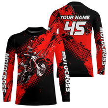 Load image into Gallery viewer, Red Youth Dirt Bike Jersey Adult Kid Upf30+ Custom Motocross Jersey Off-Road Jersey DNT50