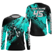 Load image into Gallery viewer, Turquoise Youth Dirt Bike Jersey Adult Kid Upf30+ Custom Motocross Jersey Off-Road Jersey DNT50