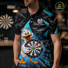 Load image into Gallery viewer, Custom Turquoise Duck Funny Dart Shirt Dart Team Jersey for Men Dartboard Polo &amp; 1/4Zip NNT167