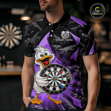 Load image into Gallery viewer, Custom Purple Duck Funny Dart Shirt Dart Team Jersey for Men Dartboard Polo &amp; 1/4Zip NNT167