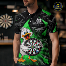 Load image into Gallery viewer, Custom Green Duck Funny Dart Shirt Dart Team Jersey for Men Dartboard Polo &amp; 1/4Zip NNT167