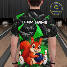 Load image into Gallery viewer, Funny Green Squirrel Custom Bowling Jersey for Men Bowling Team Shirts Bowling League HNT302