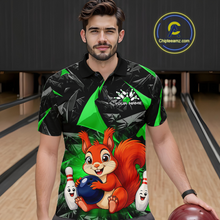 Load image into Gallery viewer, Funny Green Squirrel Custom Bowling Jersey for Men Bowling Team Shirts Bowling League HNT302