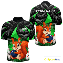 Load image into Gallery viewer, Funny Green Squirrel Custom Bowling Jersey for Men Bowling Team Shirts Bowling League HNT302