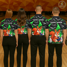 Load image into Gallery viewer, Funny Green Squirrel Custom Bowling Jersey for Men Bowling Team Shirts Bowling League HNT302