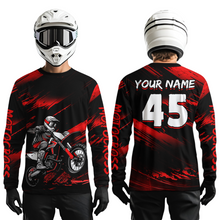 Load image into Gallery viewer, Red Motocross Shirts Personalized Racing Jersey Dirt Bike Jersey Kid Men Women UPF30+ DNT15