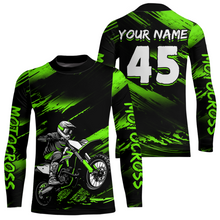 Load image into Gallery viewer, Green Motocross Shirts Personalized Racing Jersey Dirt Bike Jersey Kid Men Women UPF30+ DNT15