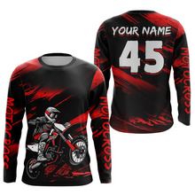 Load image into Gallery viewer, Red Motocross Shirts Personalized Racing Jersey Dirt Bike Jersey Kid Men Women UPF30+ DNT15