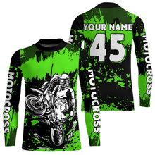 Load image into Gallery viewer, Custom Green Motocross Jersey for Men Women Kids UPF30+ MX Motorcycle Racing DNT22