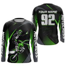 Load image into Gallery viewer, Personalized Green Motocross Shirts Racing Jersey Dirt Bike Jersey Kid Men Women UPF30+ DNT14