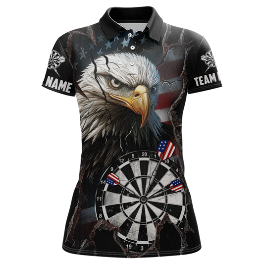 Custom US Flag Eagle Dart Shirts For Women Dart Board Gifts Darts Team Jerseys Dart League NNT154
