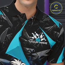 Load image into Gallery viewer, Custom Turquoise Funny Duck Bowling Jersey for Men Bowling League Bowling Team Shirts Polo &amp; 1/4 Zip HN233