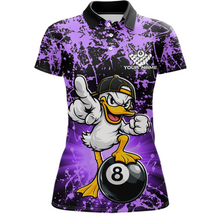 Load image into Gallery viewer, Custom Purple Funny Duck Billiard Shirt for Women Billiard Team Jersey League 8 Ball Pool Shirts NNT171