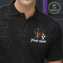Load image into Gallery viewer, Custom Black Cobra Snake Bowling Jersey for Men Bowling Team Shirts Bowling League HNT309