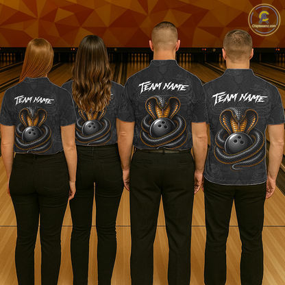 Custom Black Cobra Snake Bowling Jersey for Women Bowling Team Shirts Bowling League HNT309