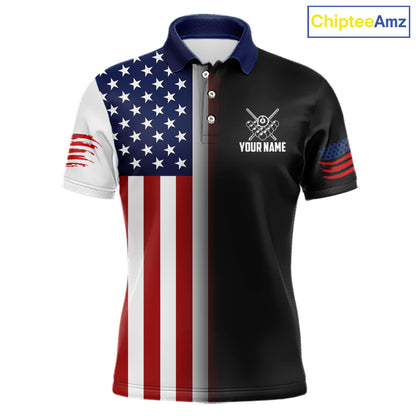 American Flag Eagle 8 Ball Custom Billiard Shirts for Men Billiard Team Jerseys Billiard League NNT283