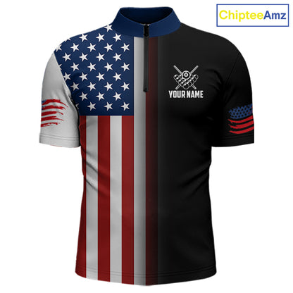 American Flag Eagle 8 Ball Custom Billiard Shirts for Men Billiard Team Jerseys Billiard League NNT283