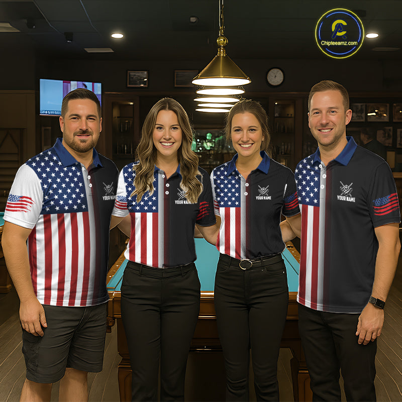American Flag Eagle 8 Ball Custom Billiard Shirts for Women Billiard Team Jerseys Billiard League NNT283