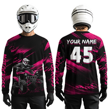Load image into Gallery viewer, Custom Pink ATV Motocross Jersey Kid Adult Quad Bike Jersey Off-Road Shirt UPF30+ DNT58