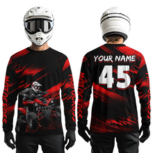 Load image into Gallery viewer, Custom Red ATV Motocross Jersey Kid Adult Quad Bike Jersey Off-Road Shirt UPF30+ DNT58