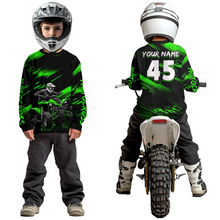 Load image into Gallery viewer, Custom Green ATV Motocross Jersey Kid Adult Quad Bike Jersey Off-Road Shirt UPF30+ DNT58