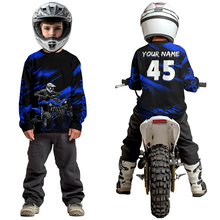 Load image into Gallery viewer, Custom Blue ATV Motocross Jersey Kid Adult Quad Bike Jersey Off-Road Shirt UPF30+ DNT58
