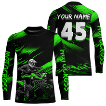 Load image into Gallery viewer, Custom Green ATV Motocross Jersey Kid Adult Quad Bike Jersey Off-Road Shirt UPF30+ DNT58