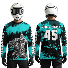 Load image into Gallery viewer, Turquoise ATV Motocross Jersey Kid Adult Custom Quad Bike Jersey Off-Road Shirt UPF30+ DNT59