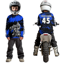 Load image into Gallery viewer, Blue ATV Motocross Jersey Kid Adult Custom Quad Bike Jersey Off-Road Shirt UPF30+ DNT59