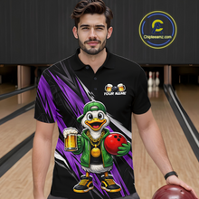 Load image into Gallery viewer, Custom Purple Beer Duck Bowling Shirt for Men Duck Funny Beer Bowling Team Jersey HNT276