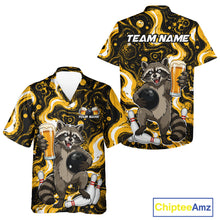 Load image into Gallery viewer, Custom Beer Raccoon Hawaiian Bowling Jersey Bowling Team Shirts Bowling Uniform HNT311