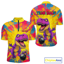 Load image into Gallery viewer, Custom Graffiti Dinosaur Bowling Jersey for Men Unisex Bowling Shirts for Team Polo &amp; 1/4 Zip HNT240