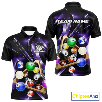 Custom Ball Pool Shirts Purple Billiard Shirt for Men Billiard Team Jersey Billiard League NNT180