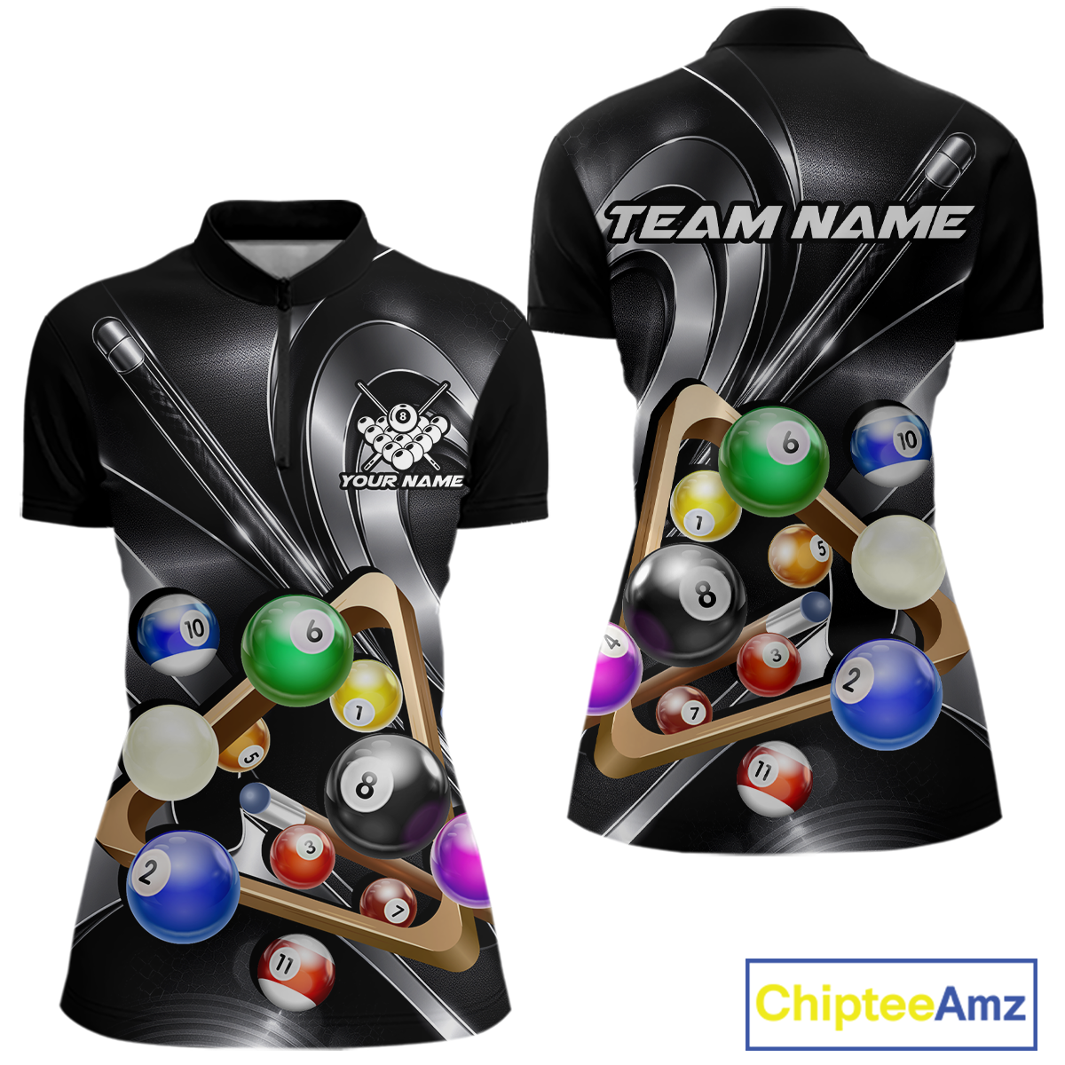 Custom Ball Pool Shirts Grey Billiard Shirt for Women Billiard Team Jersey Billiard League NNT180