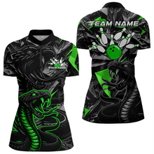 Load image into Gallery viewer, Custom Green Cobra Snake Bowling Jersey for Women Bowling Team Shirts Polo &amp; 1/4 Zip HNT137