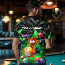 Load image into Gallery viewer, Custom Funny Green Chicken 9 Ball Pool Billiard Shirt for Men Polo &amp; 1/4 Zip, Billiard Team Jerseys NNT157