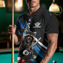 Load image into Gallery viewer, Custom Blue Funny Raccoon 8 Ball Billiard Shirt for Men Billiard Team Jersey Billiard League NNT191